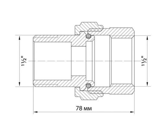 Переходник VRT со сгоном 1 1/2, прямой, никель 511809 – изображение 5