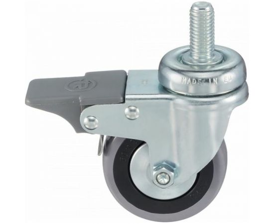 Колесо с вращающейся опорой, стержнем и передним тормозом (50 мм;35 кг) Tellure rota 379101 – изображение 6