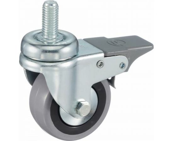 Колесо с вращающейся опорой, стержнем и передним тормозом (50 мм;35 кг) Tellure rota 379101 – изображение 9