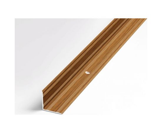 Порог внутренний угловой алюминиевый декоративный (20х20 мм, 1,35 м, Орех) ЛУКА 00000001598 