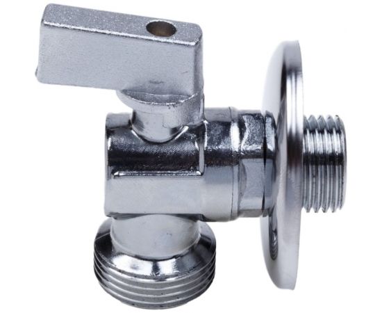 Шаровой кран AQUALINK угловой, с обратным клапаном 1/2 нар-3/4 нар Cr B 3971 