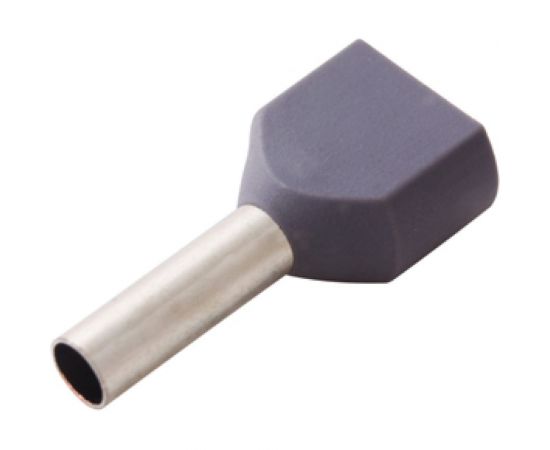 Штыревой втулочный наконечник REXANT изолированный F-10мм 2х2.5кв.мм 2.5-10/НГи2 2,5-10 серый 08-2808 