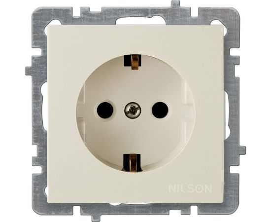 Розетка Nilson 1-местн. СУ с заз.конт. , TOURAN-ALEGRA-THOR, кремовый 24120417 