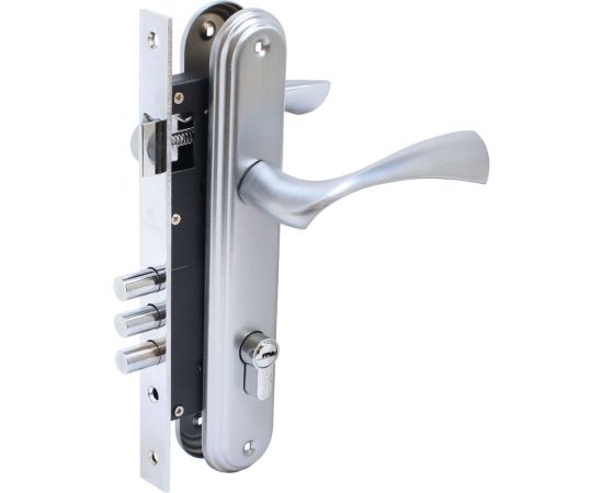 Врезной замок БУЛАТ ЗВ4-3.03.07 НОМОС (титан; 5 перфоключей; с ручками) 13968 