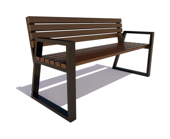 Уличная скамейка 7 скамеек Кёльн 77059, 2.0 м., сосна, палисандр 77059/КЕЛН/2,0/9005/C_ПАЛ 