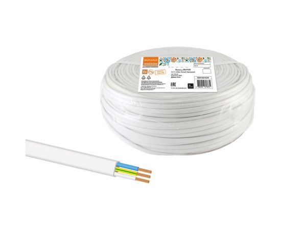 Провод ПУГСП TDM 3x1,5 50м, белый Народный SQ0126-0234 