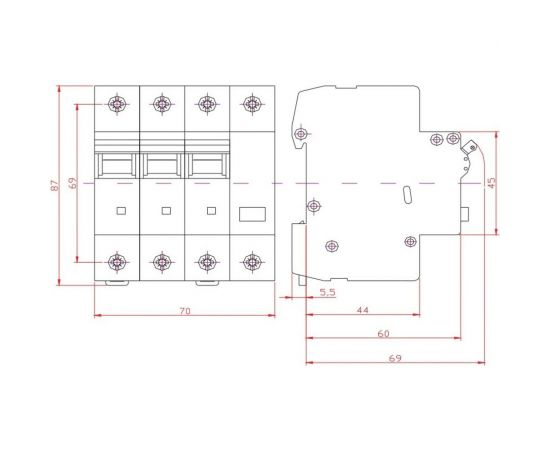 Дифференциальный автомат Iskra RFI4-C-16/0.03 3838733069394 – изображение 2