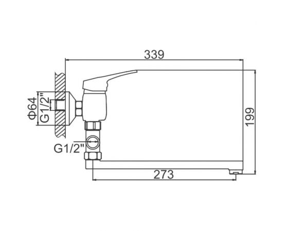 Смеситель для ванны LEDEME 35 мм, длинный излив L-30 L2113 806200 – изображение 2