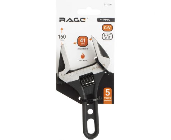 Разводной ключ VIRA с укороченной ручкой, 160 мм RAGE by 311006 – изображение 5