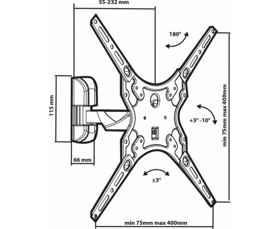 Кронштейн для LED/LCD телевизоров TUAREX ALTA-403 black 40319 – изображение 7