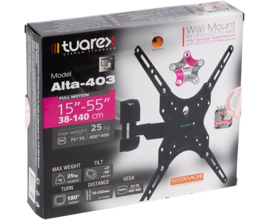 Кронштейн для LED/LCD телевизоров TUAREX ALTA-403 black 40319 – изображение 10