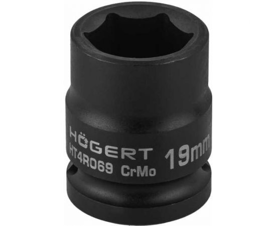 Головка торцевая ударная шестигранная 19 мм, 1/2"", DIN 3121, CrMo HOEGERT TECHNIK HT4R069 