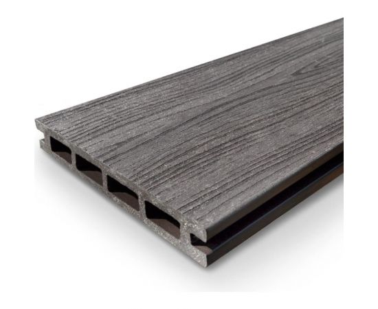 Террасная доска Groentec шовная, пустотелая, с тиснением, Орех, брашированная, венге, 4 м, ДПК TDEBW3D 145-22-4000 