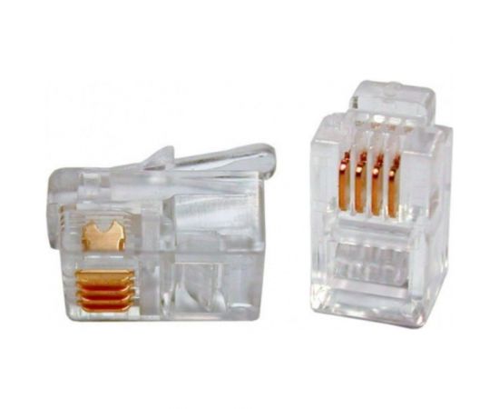 Коннектор TWIST для телефонного кабеля RJ-11 6p4c, медный, 100шт. CN-6P4C-U-TWCS/100 