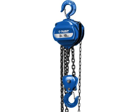 Шестеренная цепная таль ЗУБР ТШ-3-6 профессионал 43082-3, 3т / 6м 43082-3_z01 