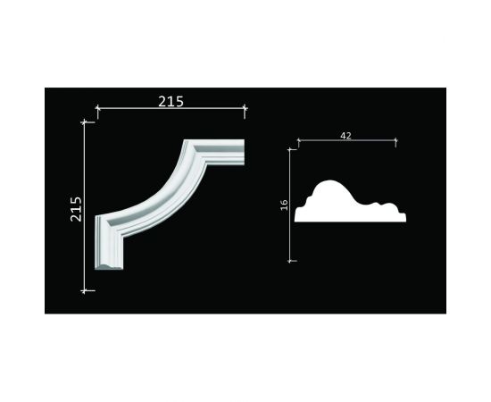 Декоративный уголок Decor-Dizayn к молдингу DD301 215Х215Х16 мм 4 шт C1-DD301 – изображение 2