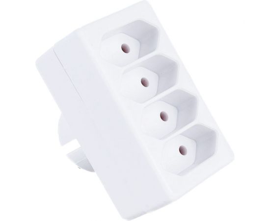 Блок на 4 гнезда TDM 2П 2,5 А, 250 B, под плоскую вилку, белый SQ1806-0203 – изображение 2