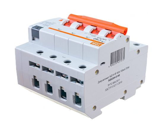 Дифференциальный автомат TDM АД14 4Р 40А 100мА SQ0204-0140 – изображение 2