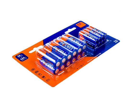 Щелочной/алкалиновый элемент питания PKCell тип - AAA 8 шт + АА 12 шт в блистере LR6(12)+LR03(8) – изображение 2