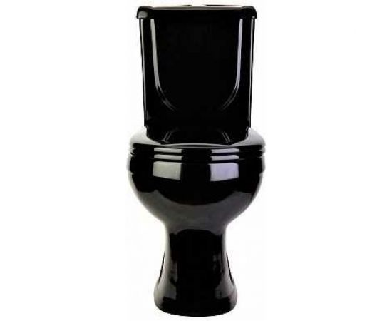 Унитаз-компакт Оскольская керамика ИРИДА горизонтальный выпуск, 1 режим, сиденье ПП, черный 465349 – изображение 2