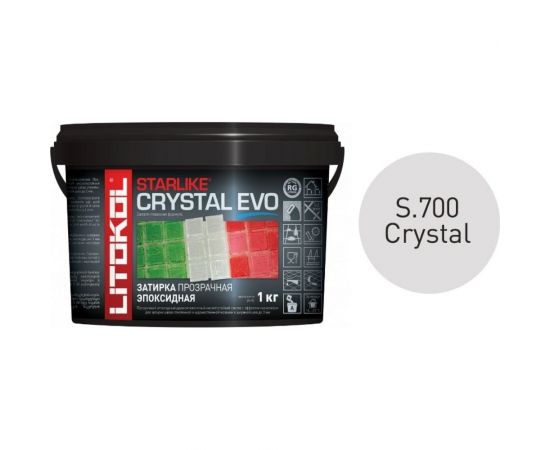 Эпоксидный состав для укладки и затирки мозаики LITOKOL STARLIKE EVO S.700 CRYSTAL 485460002 – изображение 2