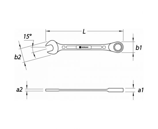 Набор комбинированных ключей NORGAU 8 шт. 060240708 – изображение 4