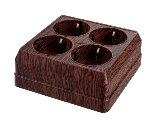 Четырехместная розетка TDM 2П+3 открытой установки IP20 16A с защитными шторками бук Ладога SQ1801-0323 – изображение 4