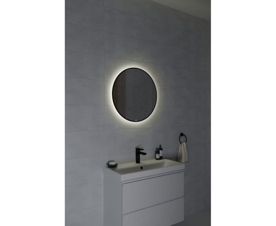 Зеркало Cersanit ECLIPSE smart 60x60 с подсветкой, круглое, черная рамка 64146 – изображение 4