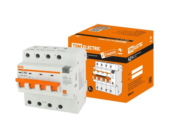 Дифференциальный автомат TDM АД14 4Р 40А 100мА SQ0204-0140 – изображение 5