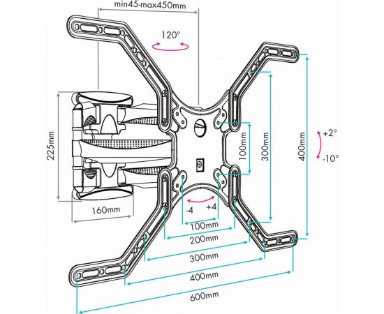 TV кронштейн VLK TRENTO 12 black 51034 – изображение 9