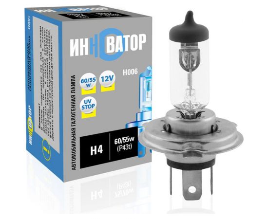 Автолампа ИННОВАТОР H4 12v 60/55w P43t H006 