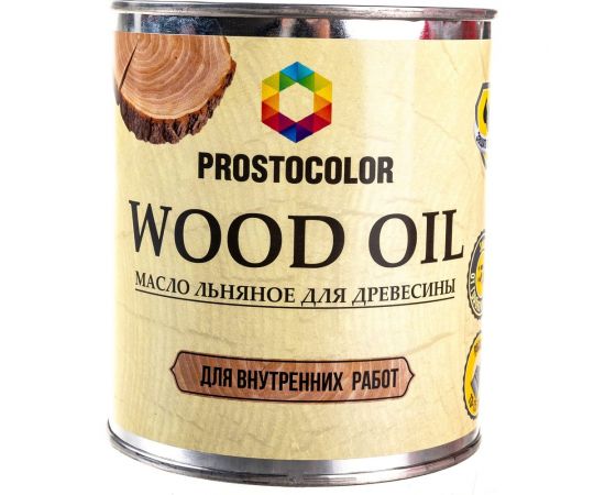 Льняное масло для древесины ПРОСТОКОЛОР WOOD OIL 0,75 л 95838 