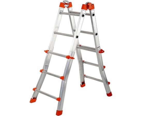 Шарнирная телескопическая лестница-стремянка Gierre PEPPina Mini, 4х3 перекладины AL010 