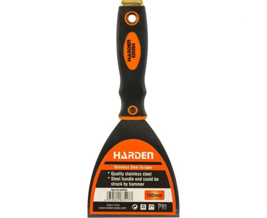 Шпательная лопатка HARDEN профессиональная усиленная из нержавеющей стали, 100 мм. 620204 