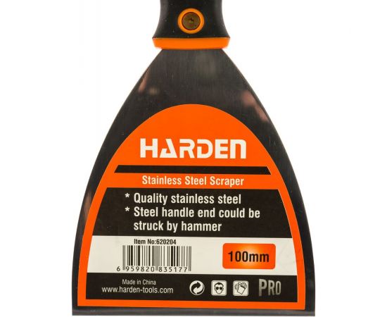 Шпательная лопатка HARDEN профессиональная усиленная из нержавеющей стали, 100 мм. 620204 – изображение 2