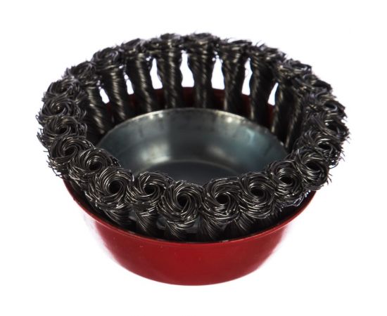 Щетка для МШУ чашка (100 мм, М14, крученая металлическая проволока) Калибр 00000041856 – изображение 2