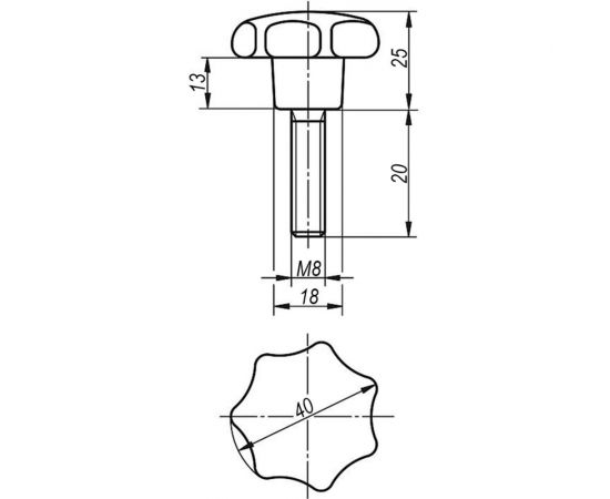 Звездообразная рукоятка KIPP K0152.44008X20 – изображение 2