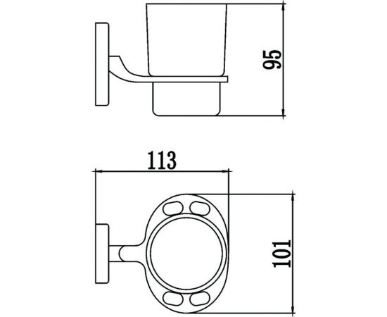 Держатель для стакана и зубных щеток Savol хром S-007057 23238 – изображение 2