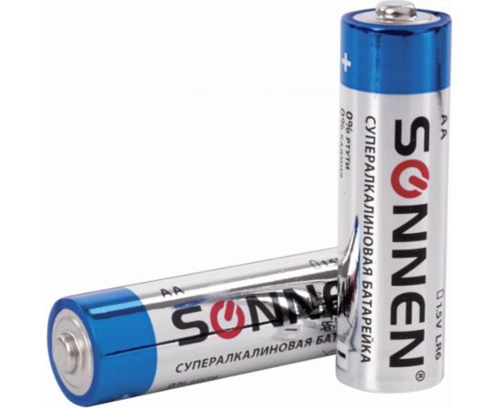 Батарейки SONNEN Super Alkaline, АА LR06, 15А, алкалиновые, 10 штук, в коробке 454231 – изображение 2