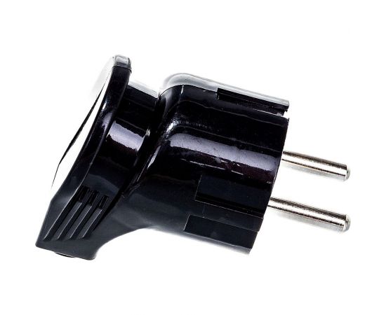 Разборная угловая вилка АБК-СИЛА с заземляющим контактом 16А 220В чёрная 2901008 – изображение 3