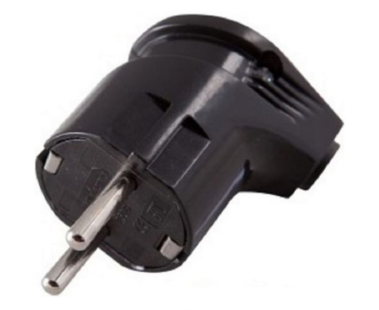 Разборная угловая вилка АБК-СИЛА с заземляющим контактом 16А 220В чёрная 2901008 – изображение 4