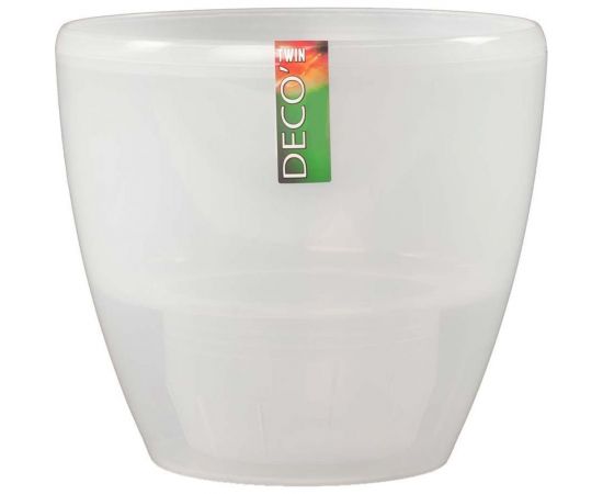 Горшок SANTINO ДЕКО ТВИН 1.5 л, 14х12.5 см, прозрачный 049645 
