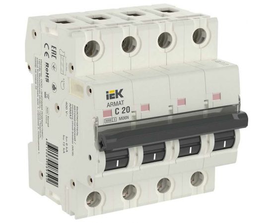 Автоматический выключатель IEK ARMAT M06N 4P C 20А AR-M06N-4-C020 