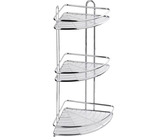 Полка для ванной комнаты и кухни Fora Floria угловая, тройная FOR-2004 