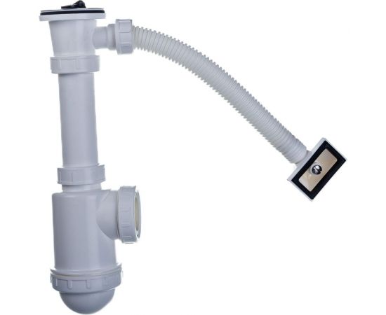 Сифон для мойки Alca Plast A444-DN50/40 с нержавеющей решеткой DN70 и гофропереливом 00051713 
