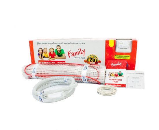 Тёплый пол Обогрев Люкс Family 1200 Вт 8,0 м/кв с Терморегулятором UT-00003199 