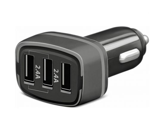 Универсальное автомобильное зарядное устройство AKAI 3хUSB 4.8 A, черный CH-6D03B 