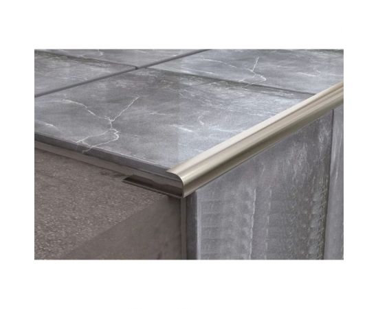 Профиль для плитки ЛУКА из нержавеющей стали 10 мм, 2.7 м, полированный УТ000042896 