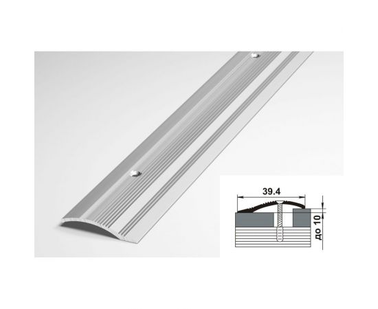 Порог разноуровневый алюминиевый (39.4 мм; 0.9 м; без покрытия) Лука 00000001298 – изображение 2