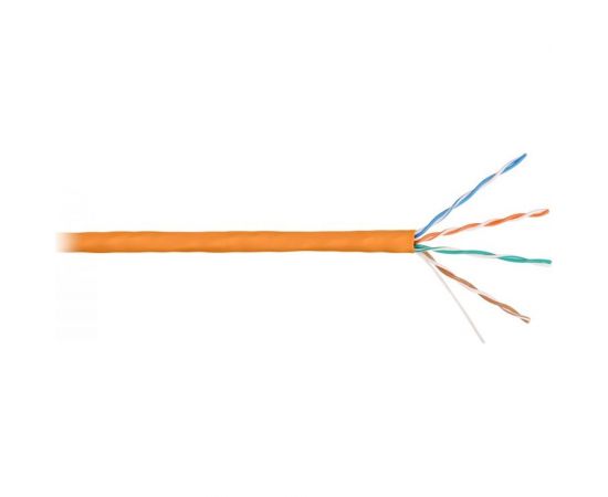 Кабель NIKOLAN U/UTP 4 пары, одножильный, оранжевый, 305м NKL 4100C-OR – изображение 2
